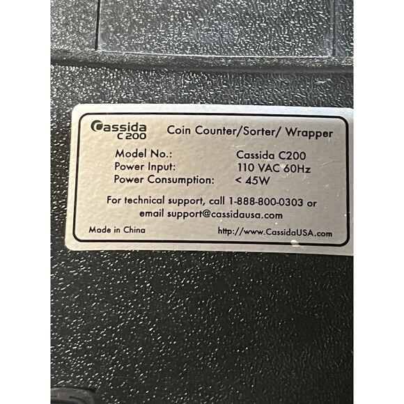 Cassida C200 Coin Sorter Digital Coin Counter Used Missing Trays - Picture 10 of 13